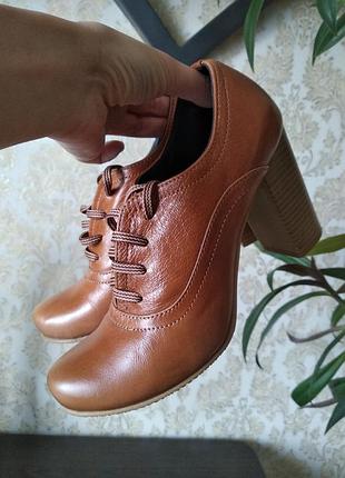 Рыжие ботильоны с натуральной кожи