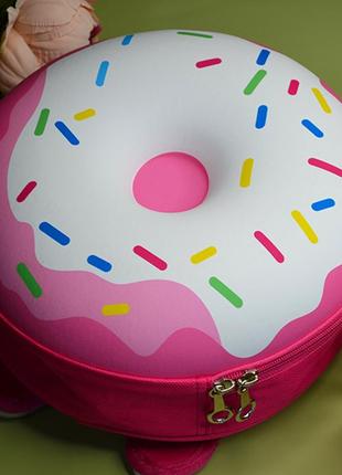 Детский 3d рюкзак пончик, легкий, вместительный с жестким каркасом, 77437 фото