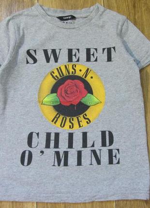 Красивая нарядная футболка серая george  для девочки 5-6 лет 110-116