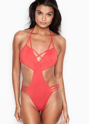 Купальник victoria's secret strappy plunge monokini one-piece1 фото