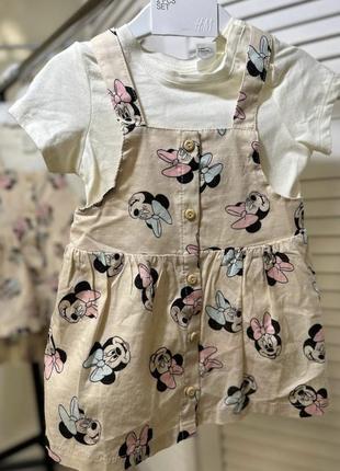 😍 мини маус сарафан + футболка 68 р от h&m