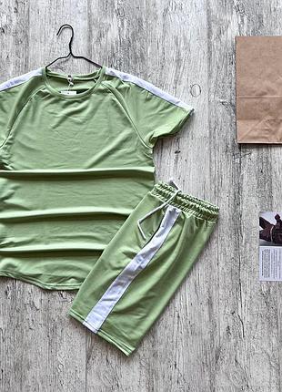 Летний мужской костюм комплект с лампасами літній чоловічий костюм з лампасами