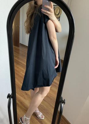 Асимметричное платье темно-синего цвета2 фото