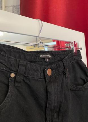 Стильні чорні джинсові шорти, prettylittlething, m, 385 фото