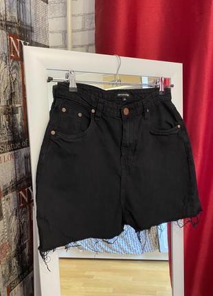 Стильні чорні джинсові шорти, prettylittlething, m, 382 фото