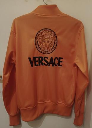 Мужская ексклюзивная велюровая кофта versace (italy 🇮🇹) оранжевого цвета. размер: м.2 фото