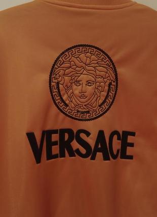 Мужская ексклюзивная велюровая кофта versace (italy 🇮🇹) оранжевого цвета. размер: м.4 фото