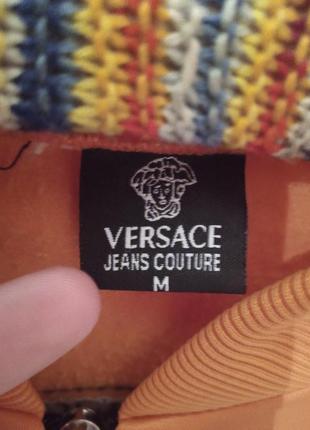 Мужская ексклюзивная велюровая кофта versace (italy 🇮🇹) оранжевого цвета. размер: м.5 фото