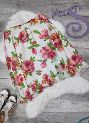 Женская юбка с цветочным принтом размер l