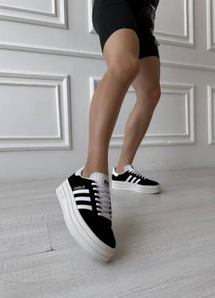 Кросівки кроси адідас газель adidas gazelle white black5 фото