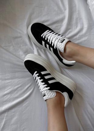 Кросівки кроси адідас газель adidas gazelle white black8 фото