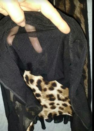 Очаровательное коктейльное платье с леопардовым принтом и евросеткой4 фото