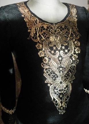 Платье вязаное с французским кружевом и отделкой ручной работы,р.50и 44.8 фото