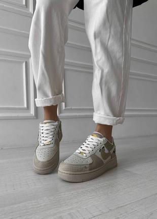 Кросівки кроси найк еір форс nike air force new beige новинка4 фото