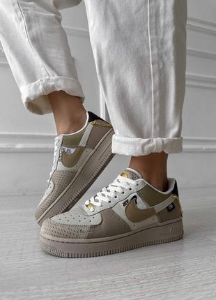 Кросівки кроси найк еір форс nike air force new beige новинка8 фото