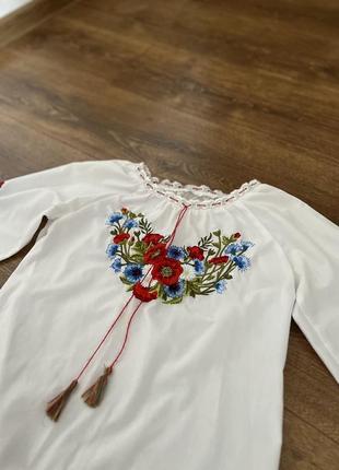 Блузка белая вышиванка рубашка вышиванка вышивка3 фото