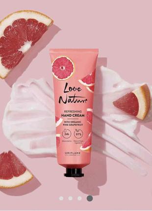 Освежающий крем для рук с органическим розовым грейпфрутом love nature