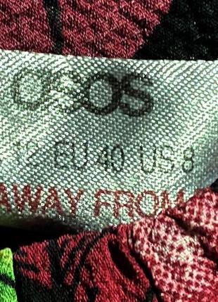 Eur 40 asos літні вільні широкі брюки на резинці високі принт2 фото