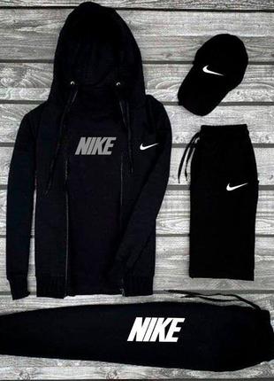 Спортивний костюм nike зіппер + штани + футболка + шорти + кепка6 фото