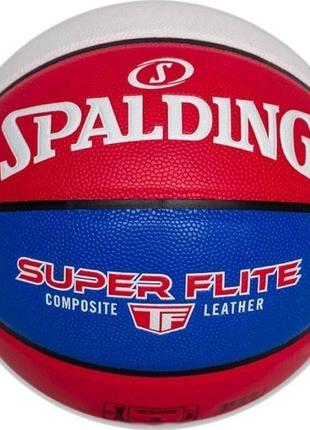 М'яч баскетбольний spalding super flite червоний, білий, синій розмір 7 76928z