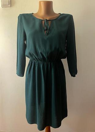 Літнє, нарядне міді-плаття смарагдового кольору, від бренду divided by h&m, розмір xxs, xs, s