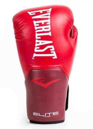 Боксерские перчатки everlast elite training gloves красный огонь 14 унций (870284-70-4)8 фото