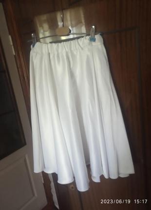 Белая юбка клеш3 фото
