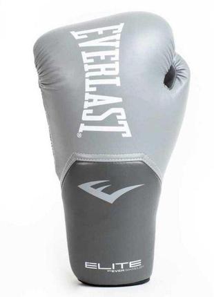 Боксерские перчатки everlast elite training gloves серый 12 унций (870282-70-12)2 фото