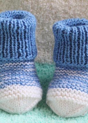 Голубые носочки "аистёнок"5 фото