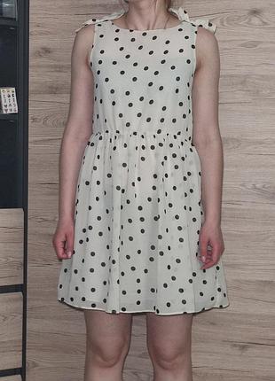 Жегское фатиновое платье в горошек, 38 р