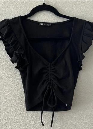 Черный топ zara xs-s2 фото