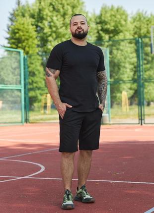 Костюм чоловічий літній чорного кольору від av sportswear (код 4т2_reglan_black)