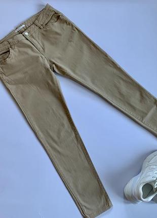Коттоновые бежевые брюки размер м callipoe1 фото