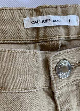 Коттоновые бежевые брюки размер м callipoe4 фото