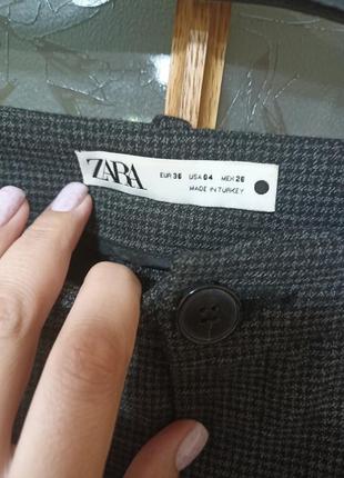 Базовые брюки в мелкую клетку zara,p.369 фото