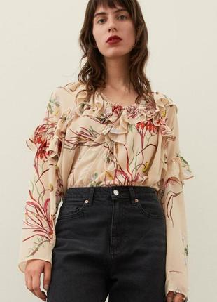 Невероятно красивая новая блуза оверсайз h&m,p. m(l-xl)