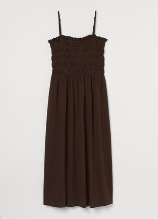 Платье из мягкого хлопка шоколадного цвета h&amp;m,p. xl3 фото