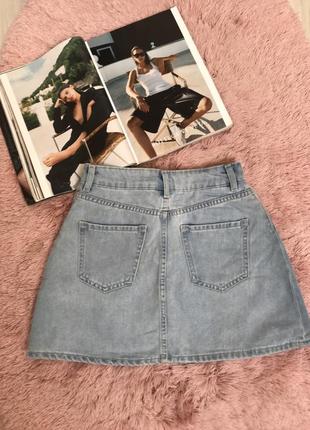 Стильное джинсовое мини платье юбка-бюбка h&amp;m р.xs нова4 фото
