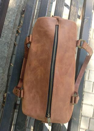 Дорожная кожаная сумка, сумка для тренировок из натуральной кожи, крейзи хорс3 фото