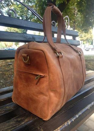 Дорожная кожаная сумка, сумка для тренировок из натуральной кожи, крейзи хорс4 фото