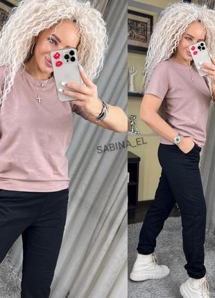 Женская хлопковая футболка, 42-52, разные цвета6 фото