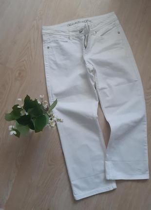 Кюлоты джинсы укороченные белые м2 фото