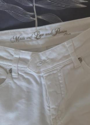 Кюлоты джинсы укороченные белые м7 фото