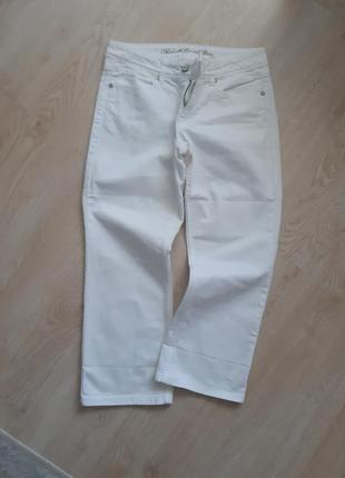 Кюлоты джинсы укороченные белые м6 фото