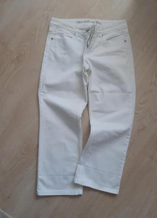 Кюлоты джинсы укороченные белые м5 фото