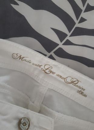 Кюлоты джинсы укороченные белые м10 фото