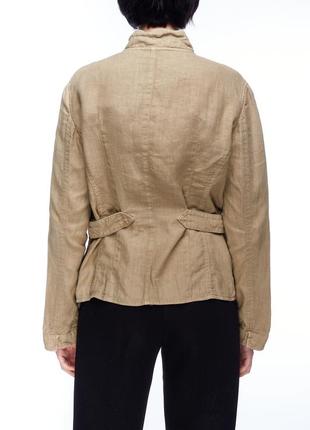 Trussardi jeans, куртка бежевая, льняная, женская,443 фото