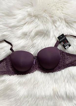 Бюстгалтер темно-баклажановий з пушапом 75 80 в