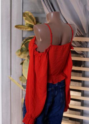 Блуза divided размер s, с баской и открытыми плечами, состояние идеальное3 фото