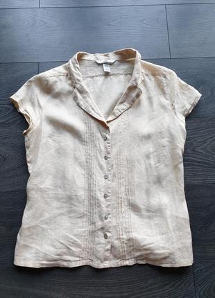 Блуза, рубашка h&m в винтажном стиле. 100% лён.7 фото